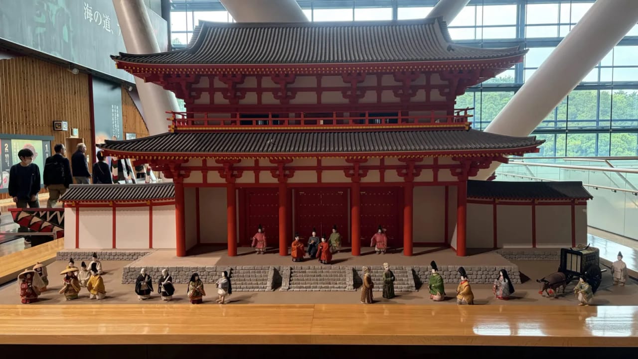 Miniature model of the Tenmangu shrine in the museum